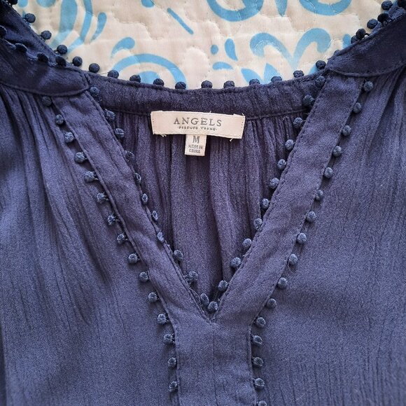 Angels Boho Navy Top, Size M - Picture 3 of 3